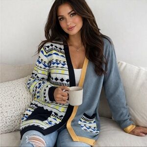 Style & Co blue cardigan sweater women size 0X